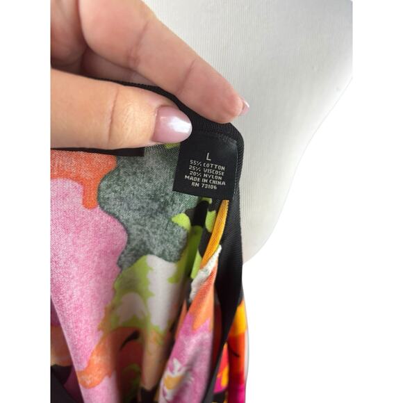 Wearable Art Floral Bright Colorful Floral Rhinestone Cardigan Peck & Peck Large - Picture 6 of 6